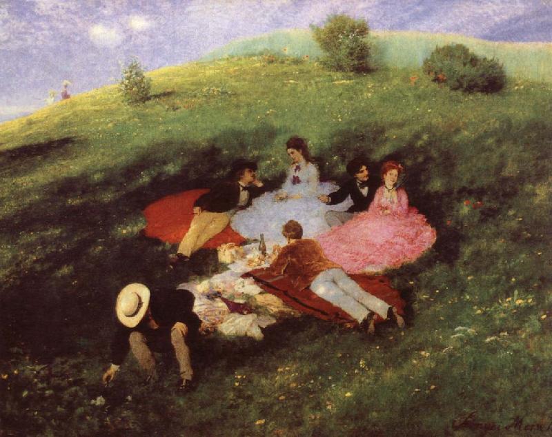 Merse, Pal Szinyei Luncheon on the Grass oil painting image
